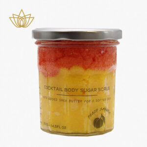 <b>Peach Sangria 300 gr</b> Handgemachtes, duftendes  Zucker-Körperpeeling mit Shea-Butter, Vegan, 1 Stück