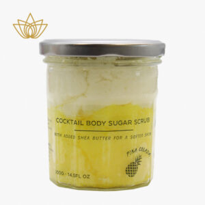 <b>Piña Colada 300gr</b> Handgemachtes, duftendes  Zucker-Körperpeeling mit Shea-Butter, Vegan, 1 Stück